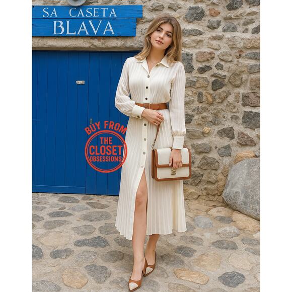 ZARA Belted Midi Dress NWT LAST ONE!!! 🤍 - Picture 2 of 16